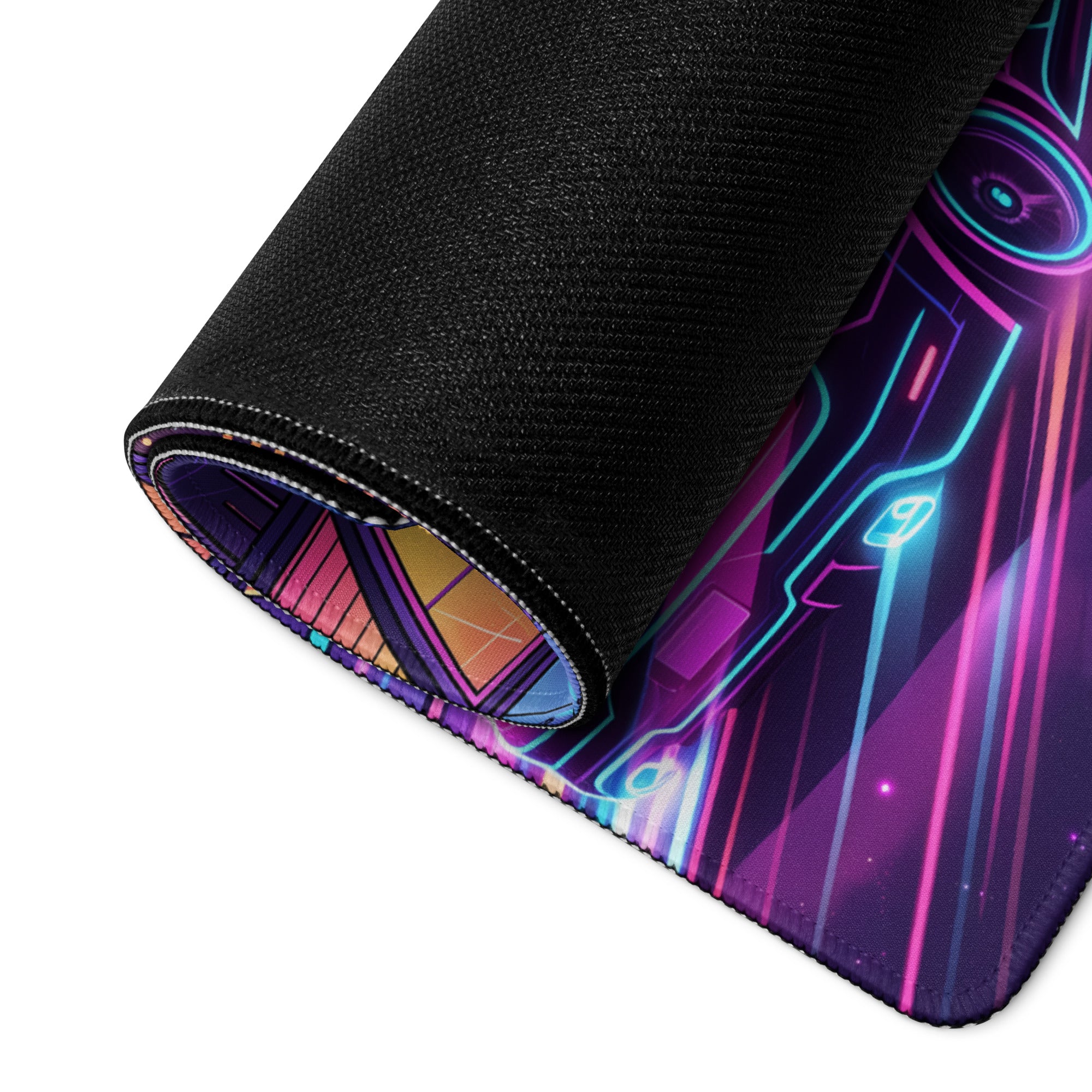 Neon Vaporwave City Mouse Pad - Gaming Mouse Pad Neon Purple Pink Blue Desk Vaporwave Mood Neon Decor Synthwave