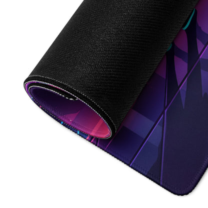 Vaporwave Neon City Pad - Gaming Mouse Pad Purple Pink Desk Vaporwave Mood Retro Futuristic Neon Desk Gear Digital Art