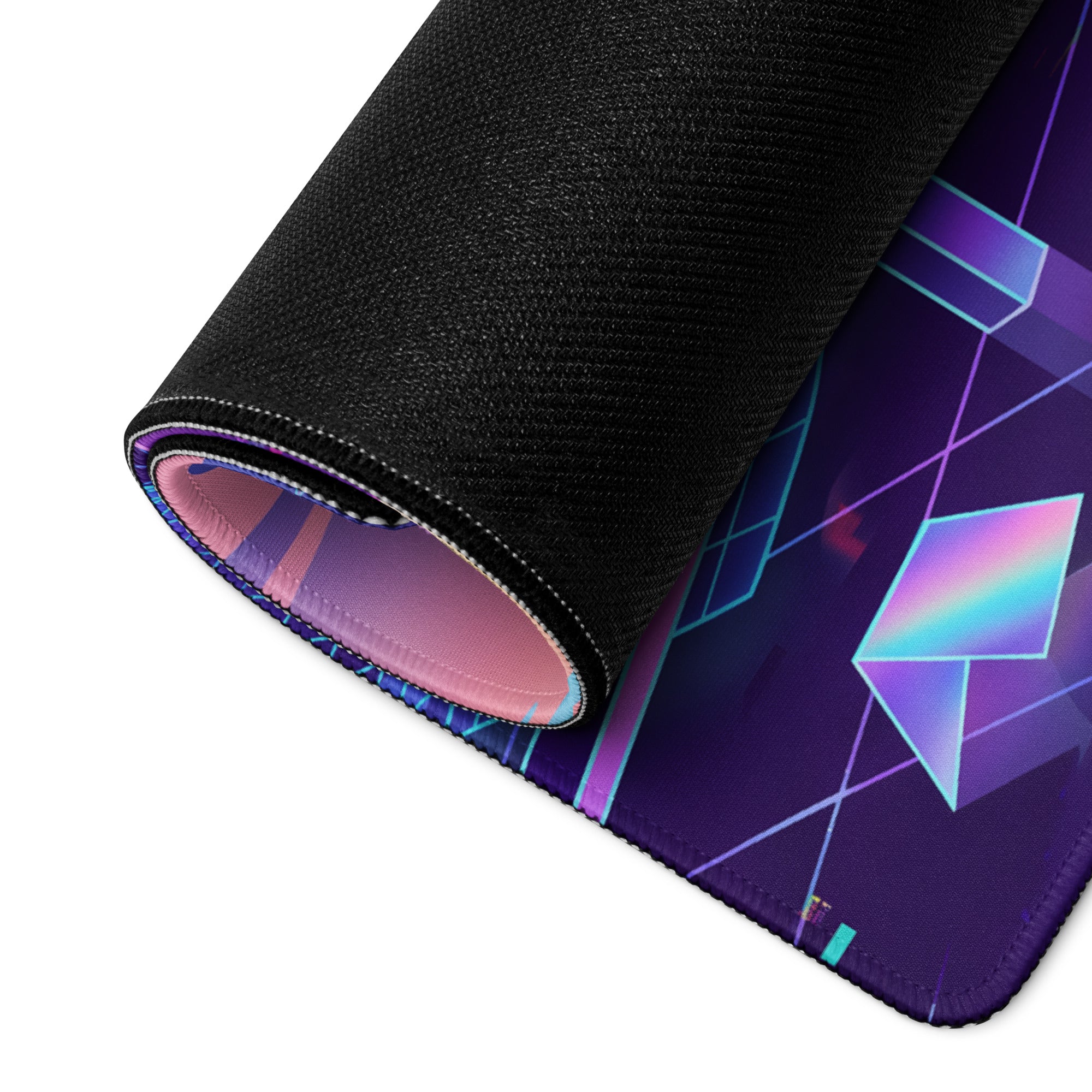 Vaporwave Neon Cityscape Mouse Pad - Mouse Pad Purple Teal Pink Gaming Desk Vaporwave City Neon Mood Digital Art