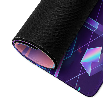 Vaporwave Neon Cityscape Mouse Pad - Mouse Pad Purple Teal Pink Gaming Desk Vaporwave City Neon Mood Digital Art