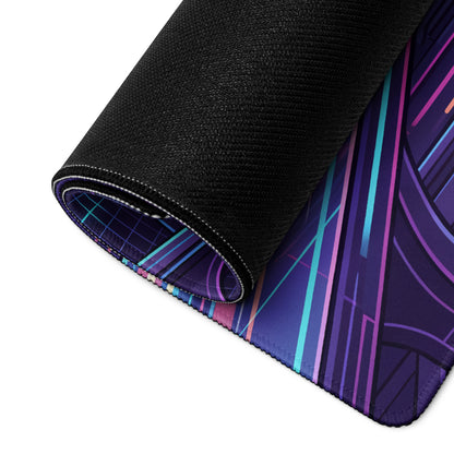 Vaporwave Neon City Mouse Pad - Gaming Mouse Pad Purple Pink Neon Desk Vaporwave Mood Neon Cyberpunk RGB Digital Art