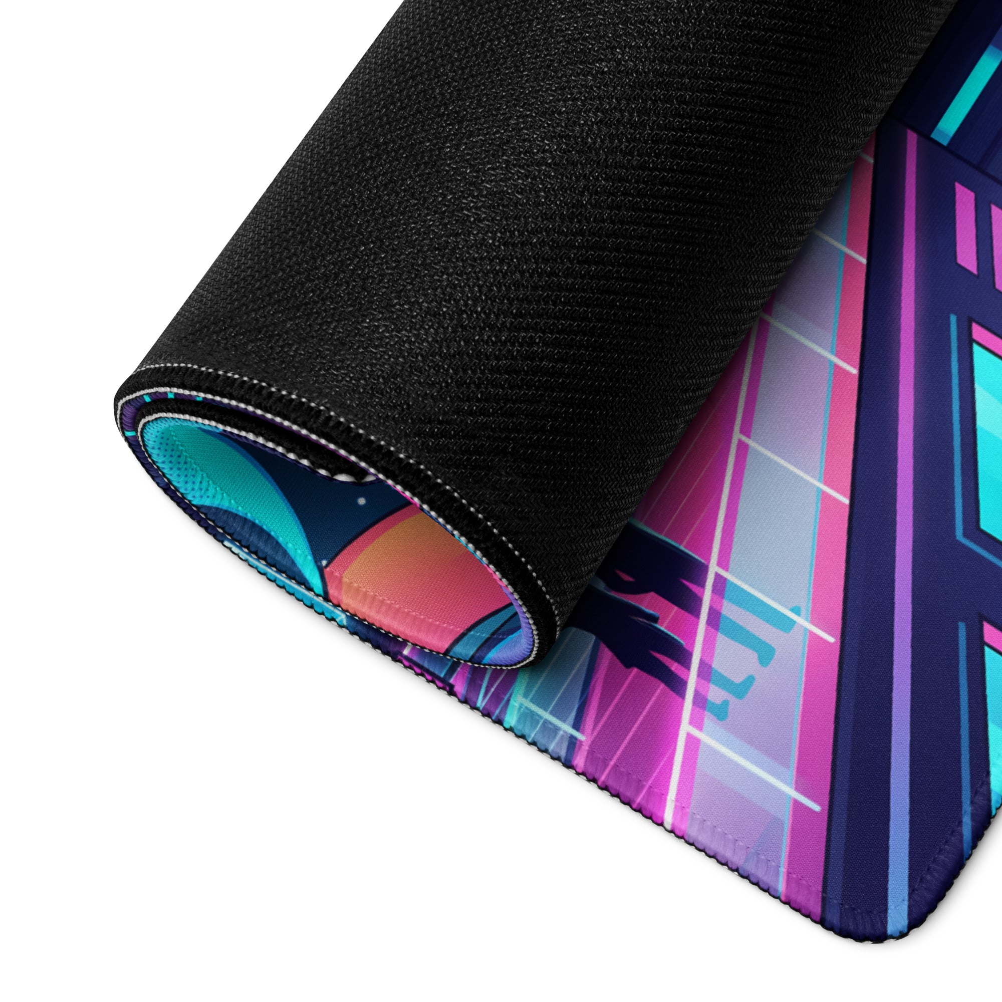 Neon Vaporwave City Mouse Pad - Gaming Mouse Pad Neon Pink Blue Desk Vaporwave Mood Energetic Futuristic Niche Tech Gear