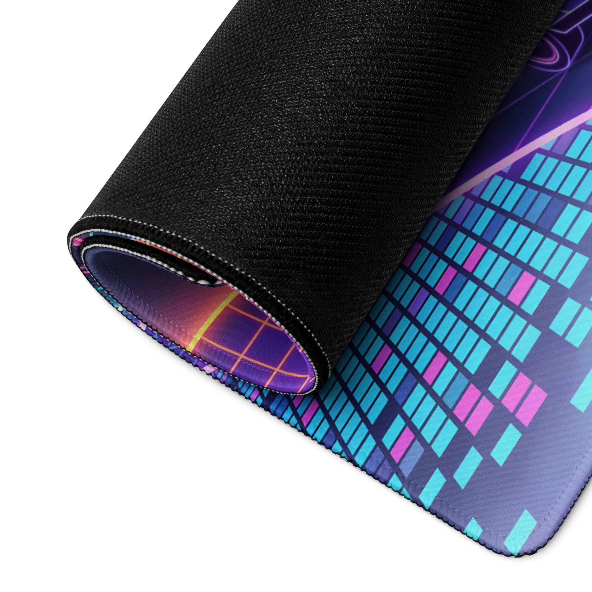 Neon Vaporwave City Mouse Pad - Mouse Pad Neon Purple Aqua Desk Vaporwave Retro Futurism Cyberpunk Vaporwave Digital Art