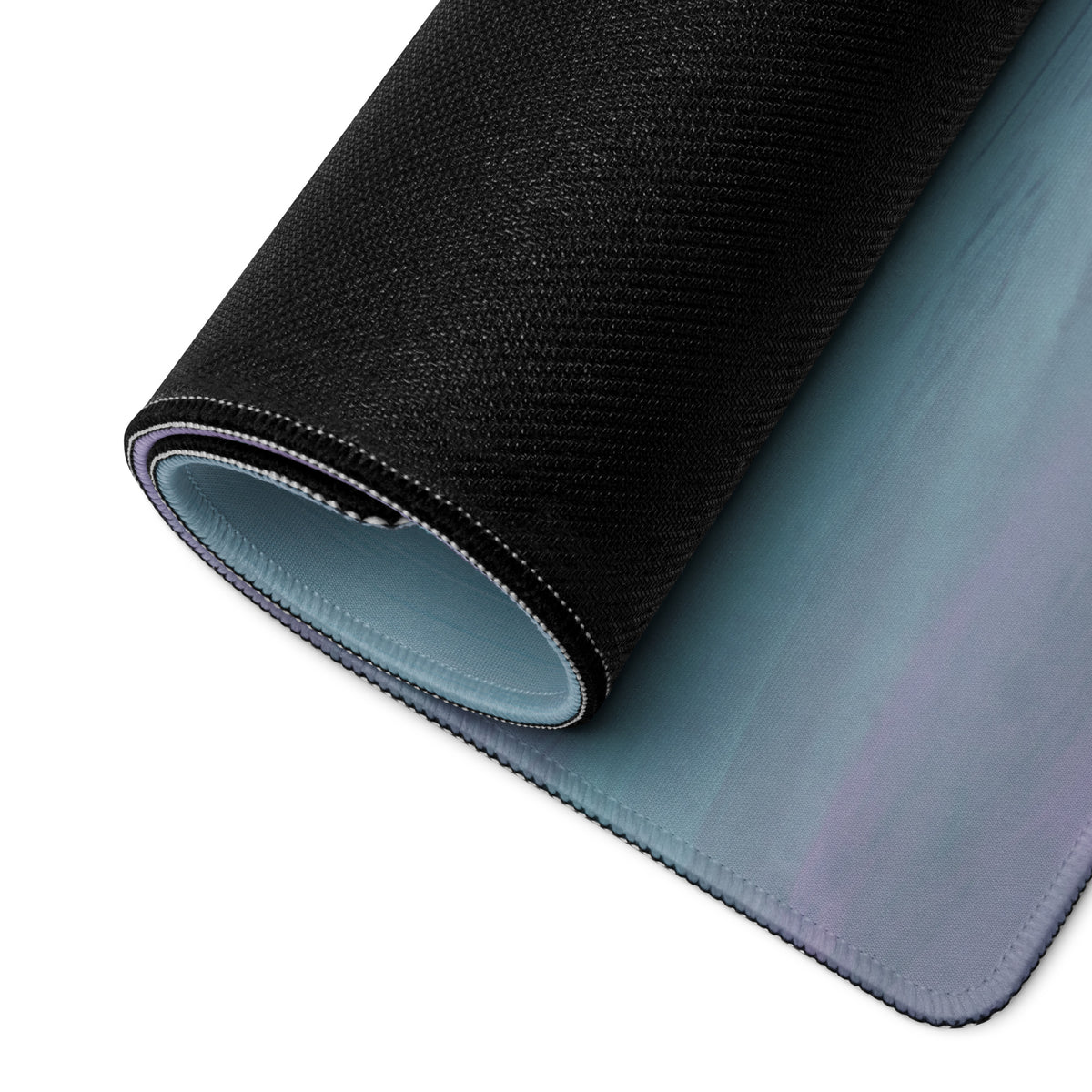 Black and teal gradient Mazda RX-7 inspired vintage red widebody GT wing desk pad with textured surface and stitched edges