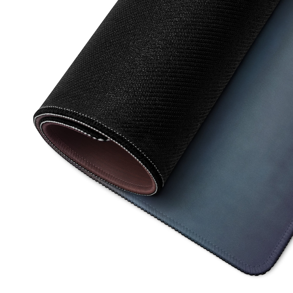 Black textured mousepad with smooth navy blue surface and brown inner lining apollo intensa emozione hypercar pad