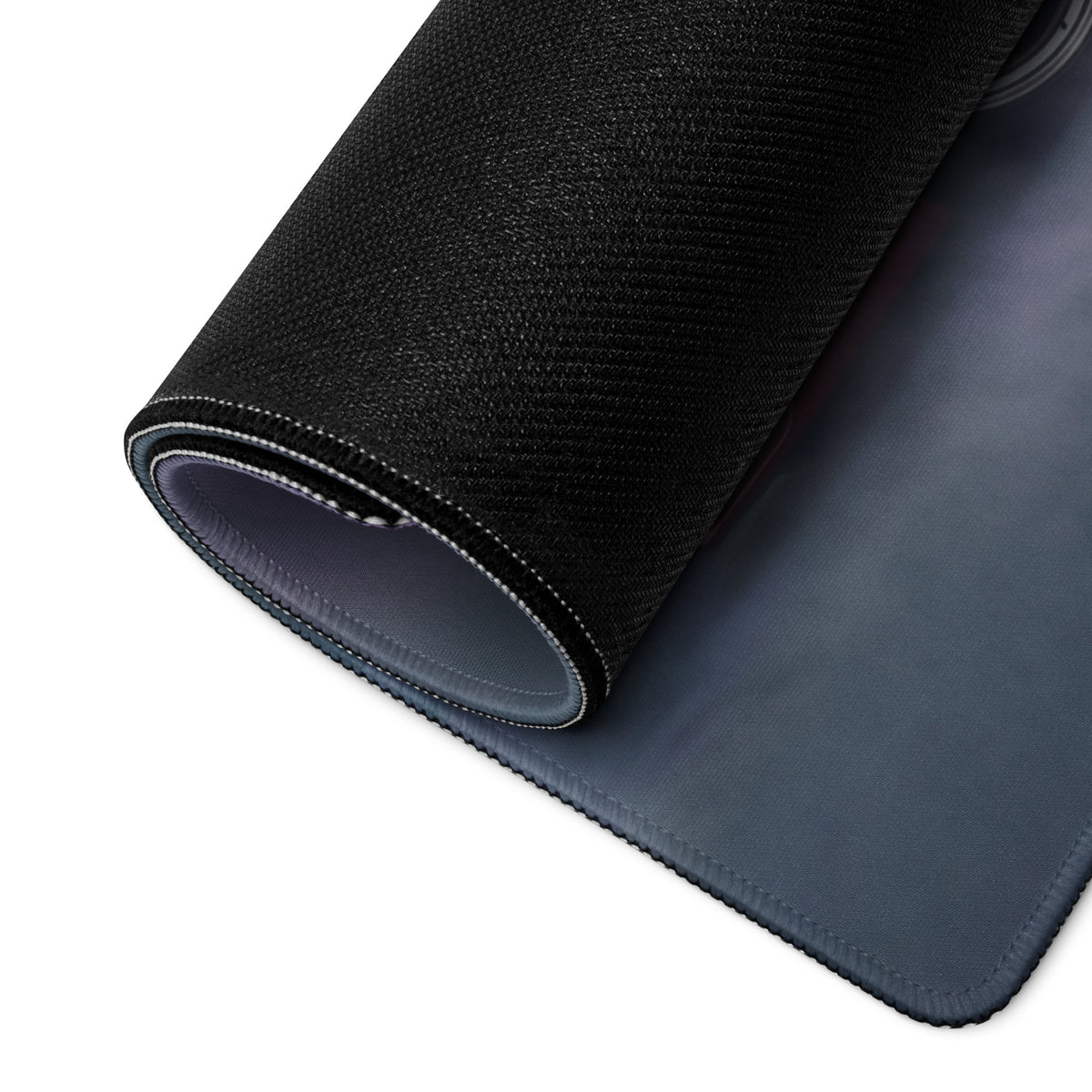 Black textured mousepad with smooth gray underside and stitched edges lamborghini huracán rosso edition xl gaming mat