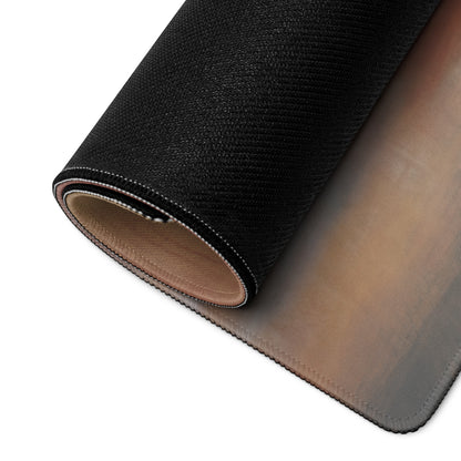 Black textured mousepad with stitched edges and brown to gray gradient underside for porsche 911 turbo slate grey desk mat