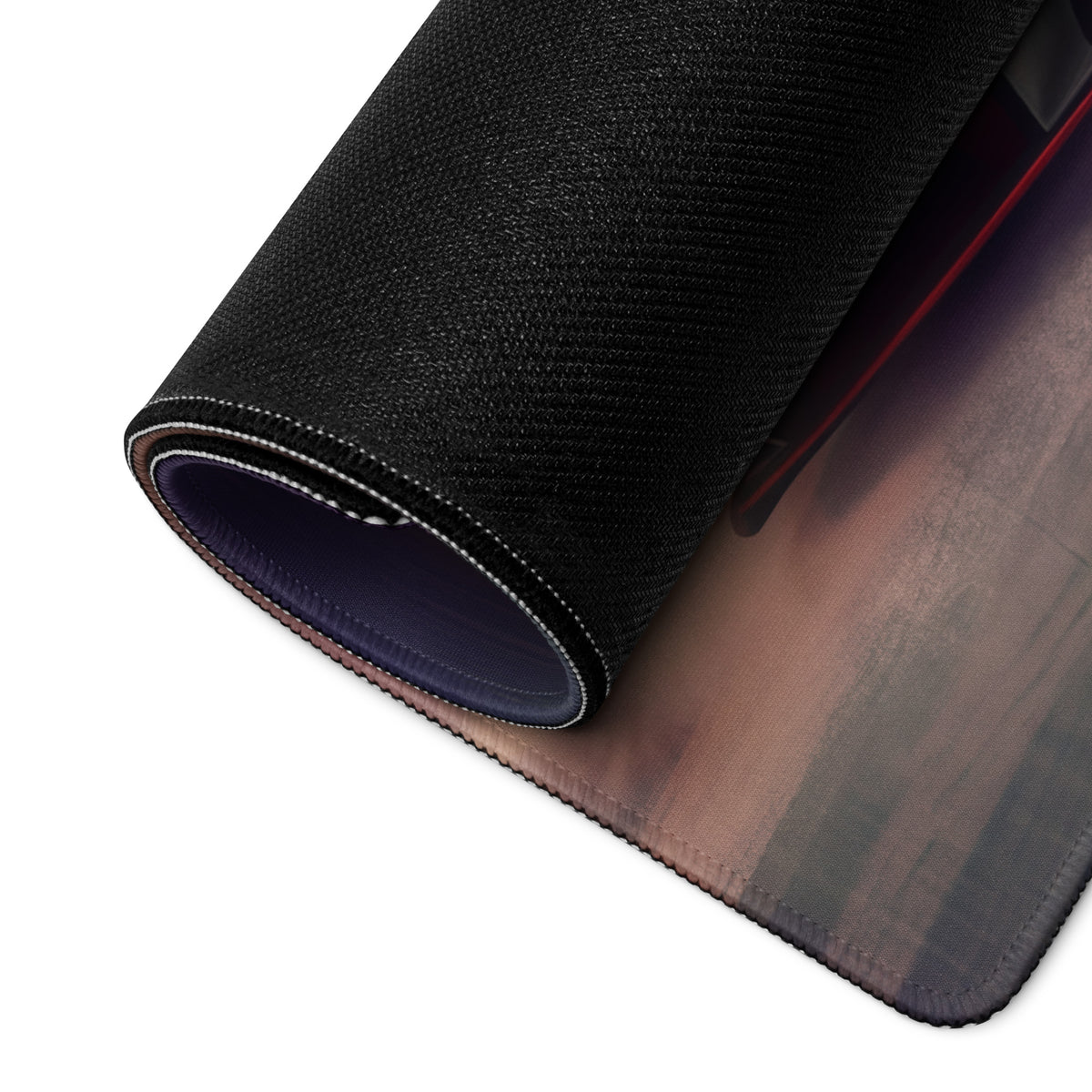 Audi r8 lms inspired performance edition desk pad black textured gaming mousepad with gradient and stitched edges
