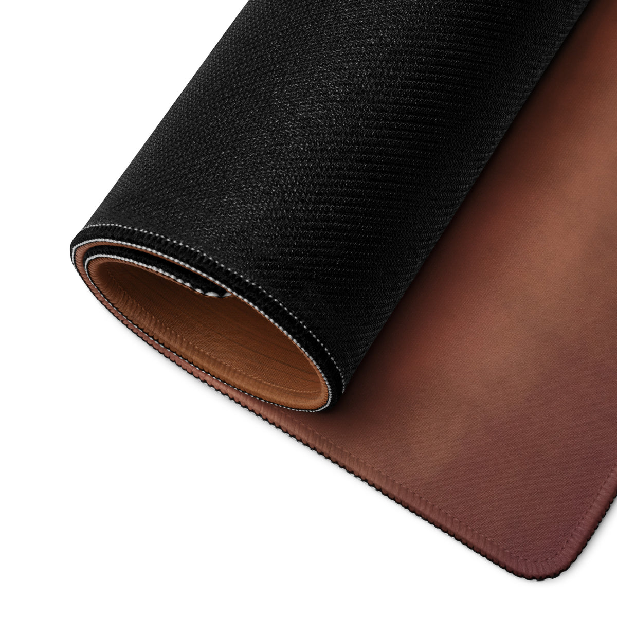 Black and brown leather lamborghini huracán spyder inspired cobalt sunset XL gaming mousepad with textured outer surface and smooth lining