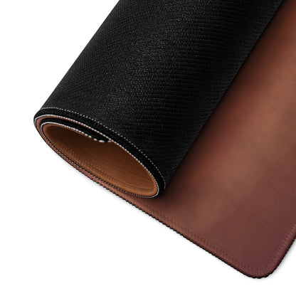 Black and brown leather lamborghini huracán spyder inspired cobalt sunset XL gaming mousepad with textured outer surface and smooth lining