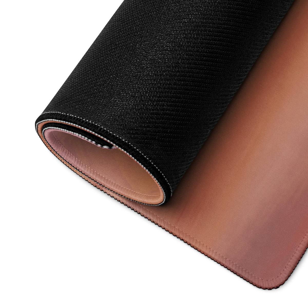 Porsche 911 gt3 inspired riviera sunset desk mat black and tan leather mousepad with textured outer surface and smooth lining