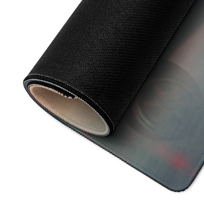 Black textured extended non-slip mousepad with subtle gradient surface inspired by ferrari 488 pearl white design