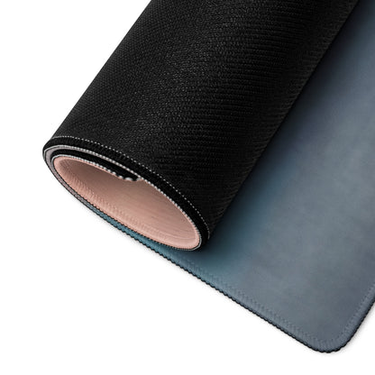 Ford gt inspired cobalt track desk pad showing black textured outer layer with soft pink inner lining and gray surface