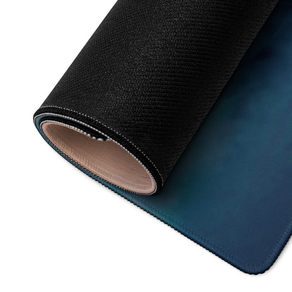 Acura nsx inspired pearl widebody desk mat with black textured outer layer and smooth navy blue inner surface rolled up