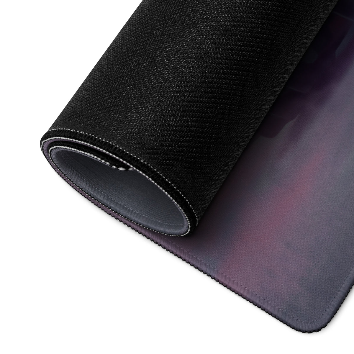 Black textured Ferrari 488 inspired crimson drift desk mat with purple pink gradient low-friction cloth surface