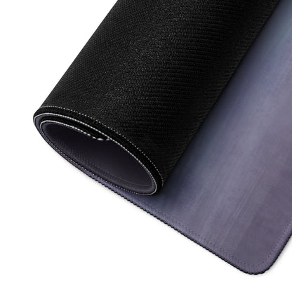Porsche 918 spyder inspired pearl white desk pad with black textured surface subtle purple gradient and stitched edges