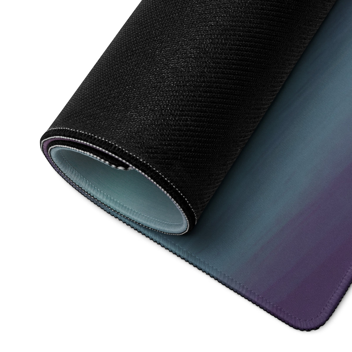 Porsche 918 spyder inspired midnight blue extended desk pad with black and teal gradient textured mousepad surface