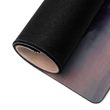 Porsche 911 gt3 rs inspired chalk crimson accent desk mat black textured low-friction cloth mousepad with stitched edges