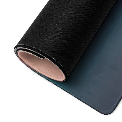Black textured McLaren Senna inspired carbon stealth desk mat with soft pink lining and precise stitching for XL gaming use