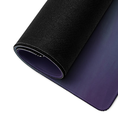 Pagani huayra inspired silver carbon extended desk pad with black and purple gradient textured mousepad and stitched edges