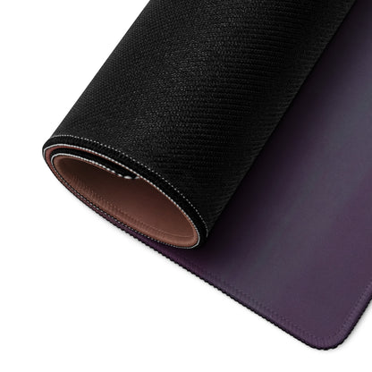 Black textured mousepad with smooth purple surface and brown leather lining for porsche 911 gt3 inspired gaming desk pad
