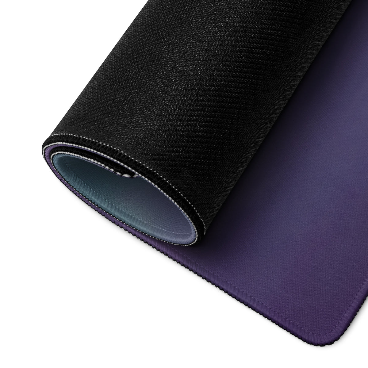 Ducati Panigale V4S inspired extended gaming mousepad with black and purple gradient textured fabric and stitched edges