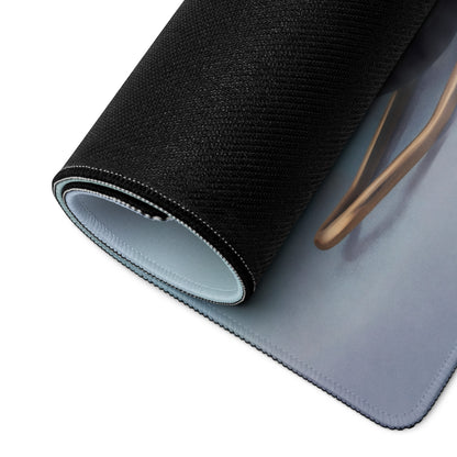 Black textured Ducati Streetfighter V4 inspired extended desk mat with light gray stitched edges for smooth tracking surface