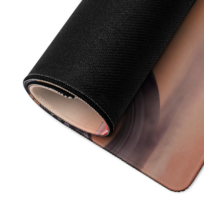 Kawasaki Ninja H2 Inspired Extended Desk Mat, Supercharged Hyperbike Office Decor, Stitched Edges