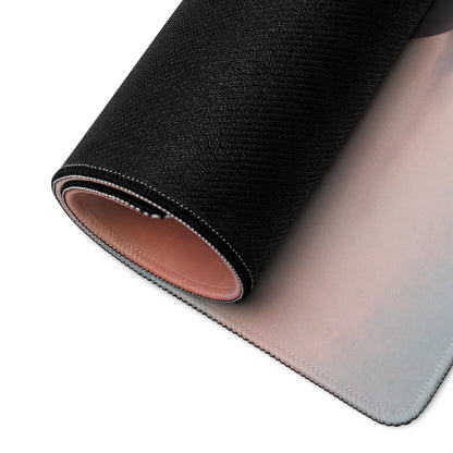 Black textured mousepad with soft pink interior and stitched edges ducati superleggera v4 inspired gaming desk pad