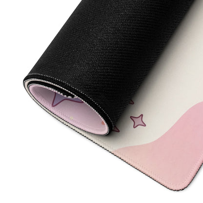 Pastel Cute Dream World Gaming Mouse Pad With Moon Bunny Cats