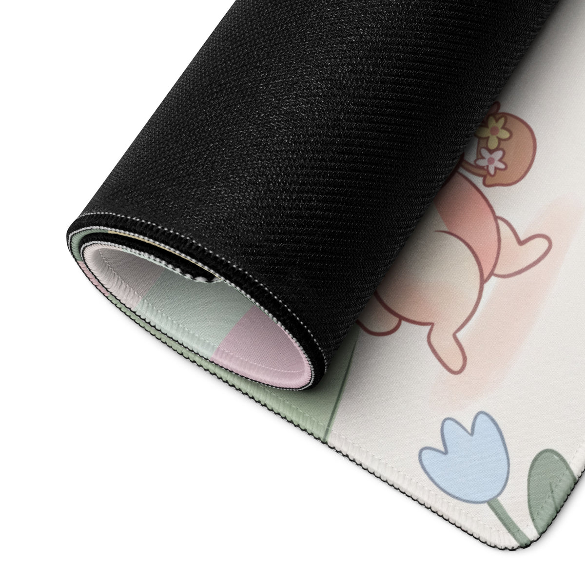 Pastel Cute Garden Mouse Pad With Soft Edges
