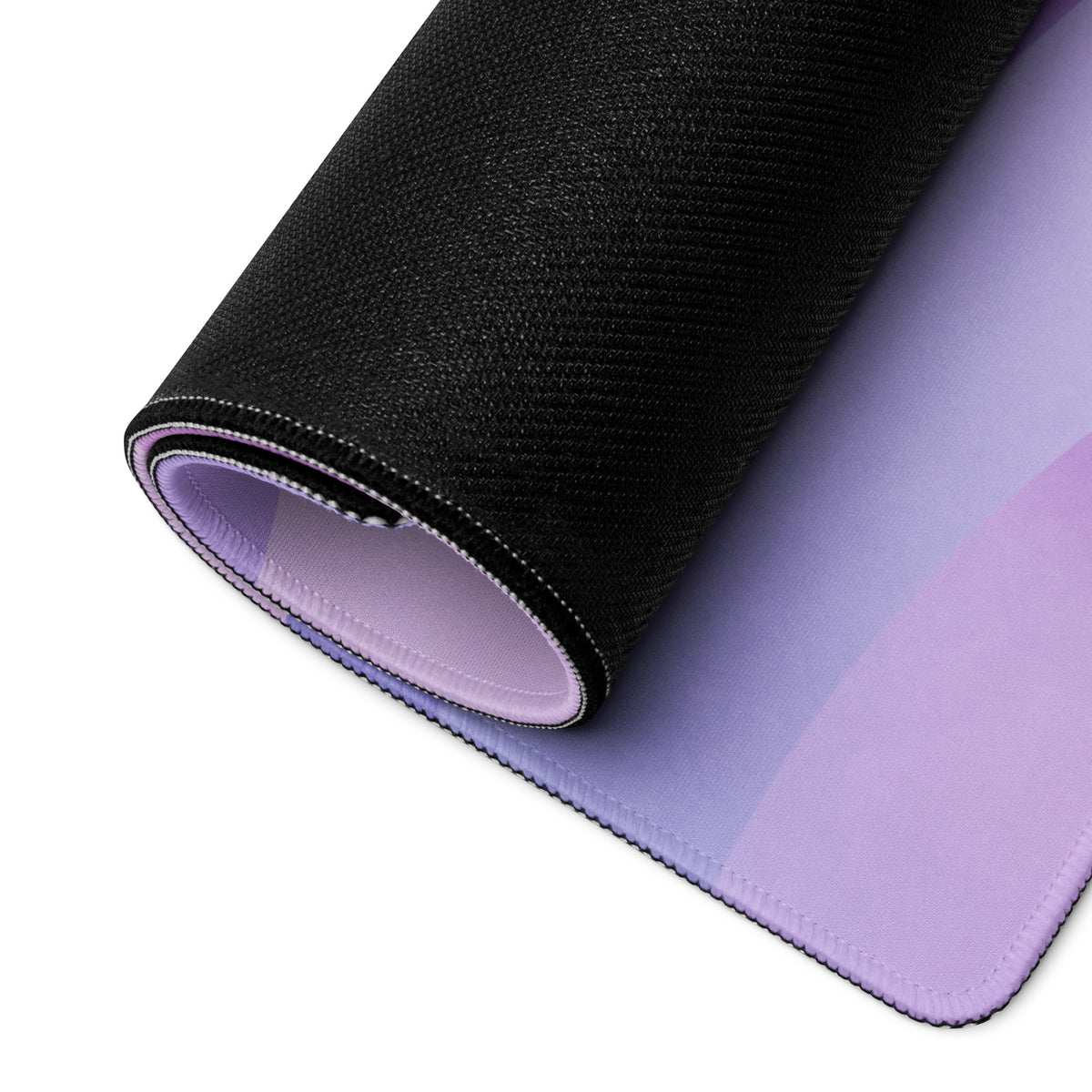 Pastel Kitty Meadows Gaming Mouse Pad Cute Purple Pink