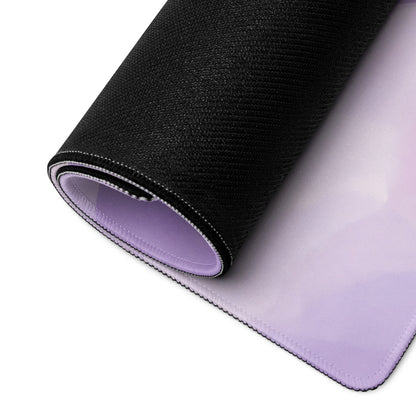 Lilac Galaxy Gaming Mouse Pad With Cute Clouds Bee Art