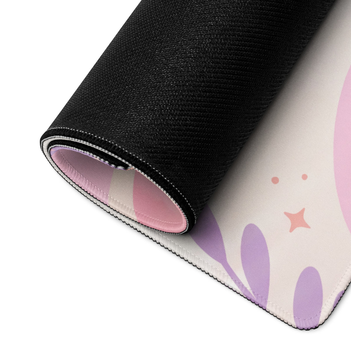 Pastel Pink Rainbow Gaming Mouse Pad With Cute Cats Hearts