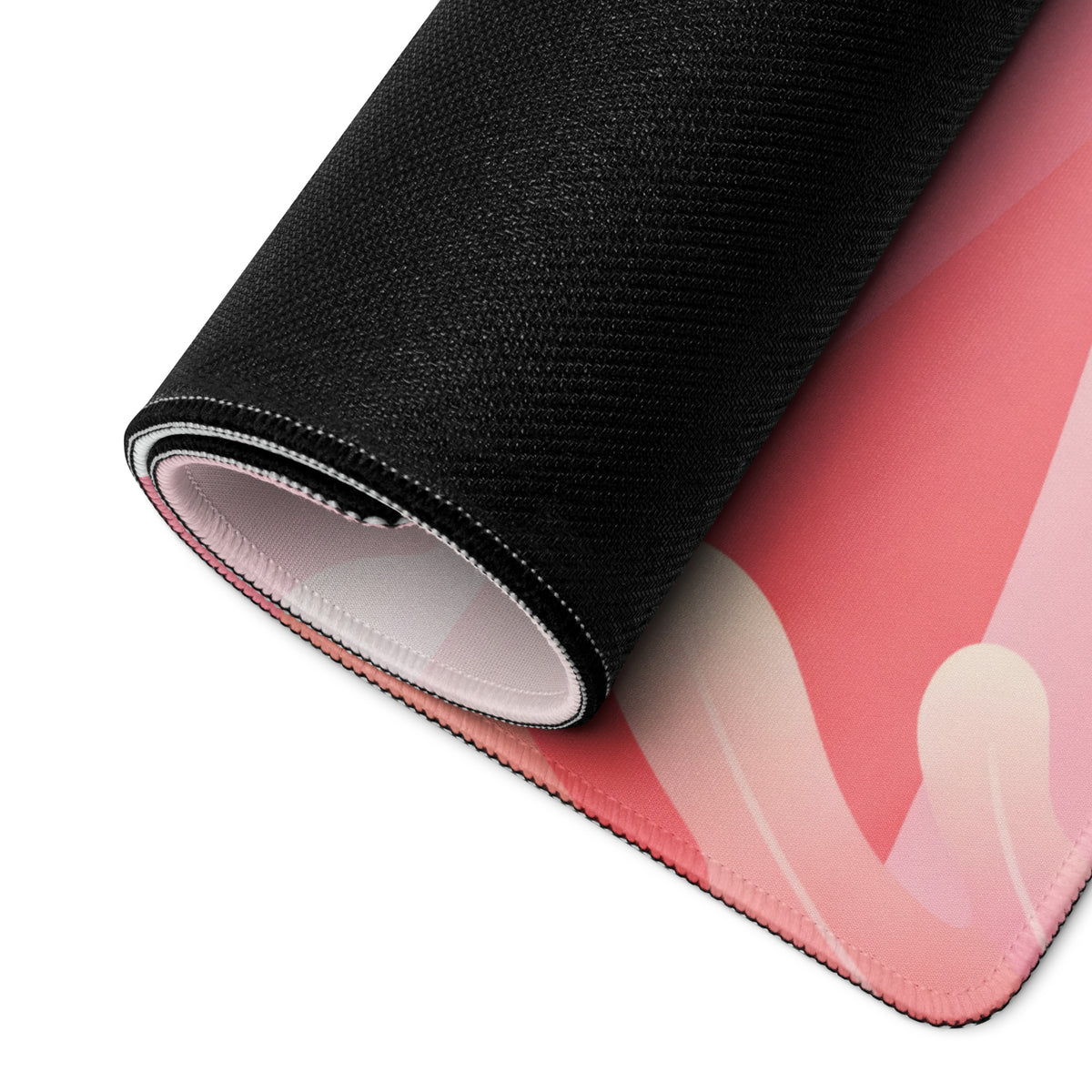 Pink Cute Gaming Mouse Pad With Plush Edges And Stars