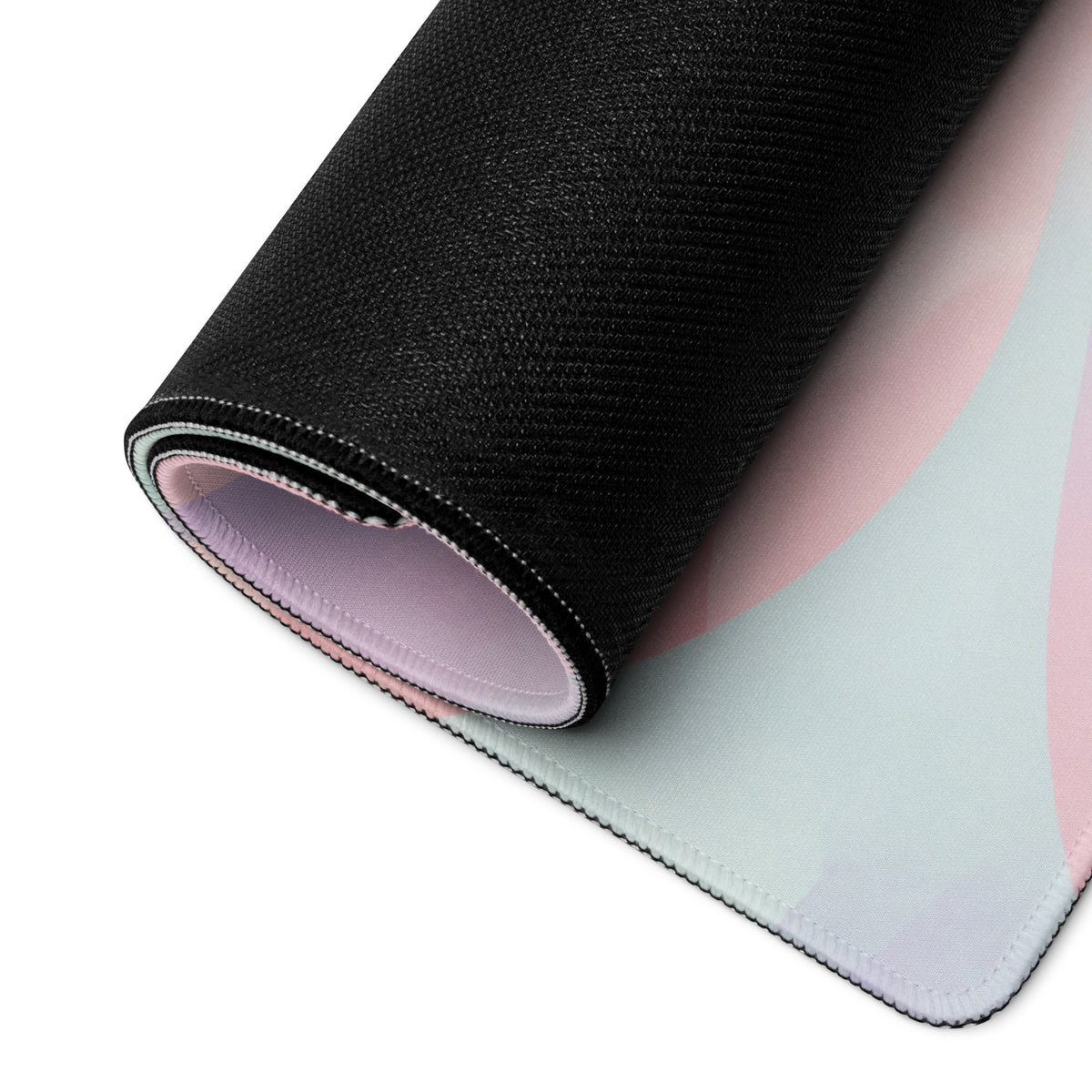 Pastel Rainbow Cat Gaming Mouse Pad Cute Girly Design