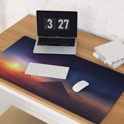 Epic sunrise landscape gaming mouse pad with non-slip backing and large size