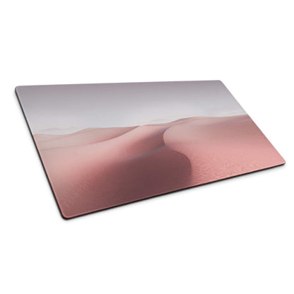 Desert Dune Pink large gaming mouse pad with serene pink gray dunes