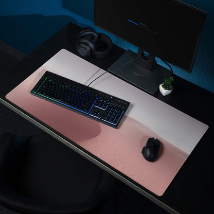 Desert Dune Pink large gaming mousepad with non-slip base and stitched edges