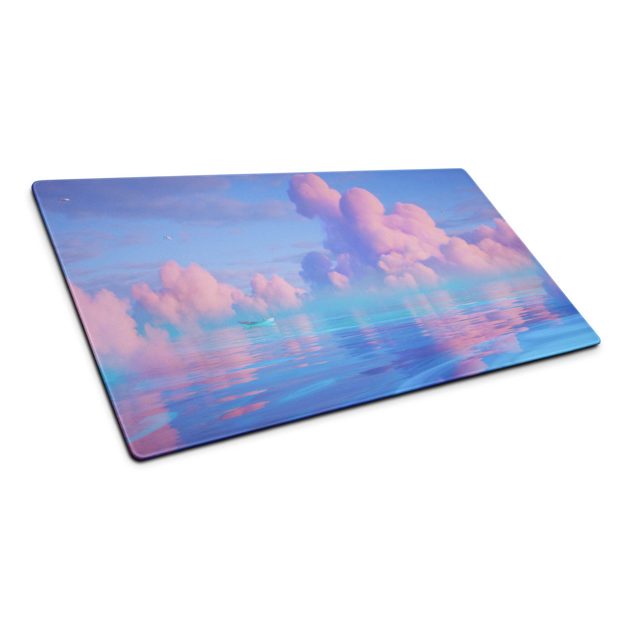Dreamy pastel ocean sky glass cutting board in pink, lavender, blue hues