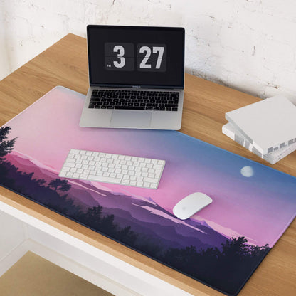 Pastel sunset landscape gaming mouse pad with large size and non-slip base