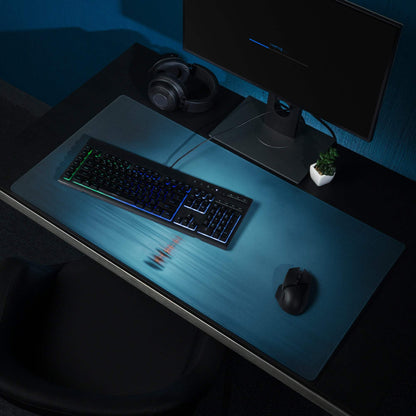 Dreamy Ocean Blue gaming mouse pad with RGB wave lighting and non-slip base
