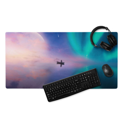 Dreamy Aurora gaming mouse pad with vibrant borealis hues and non-slip backing