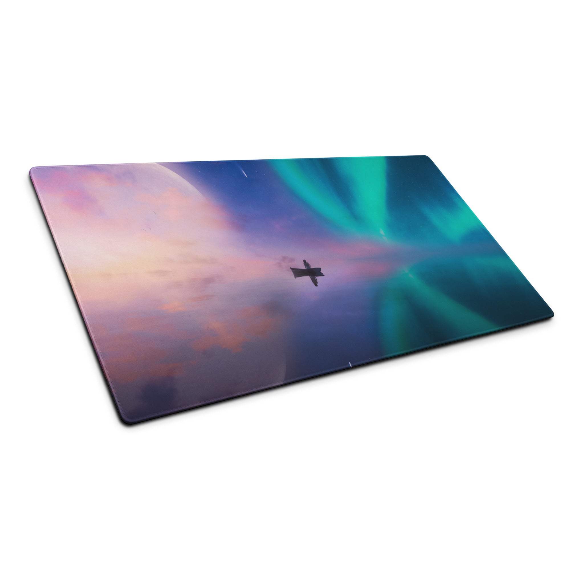 Vibrant aurora borealis laptop skin on dreamy gaming mouse pad