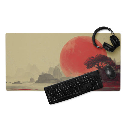Dreamlike red moon landscape large non-slip gaming mouse pad