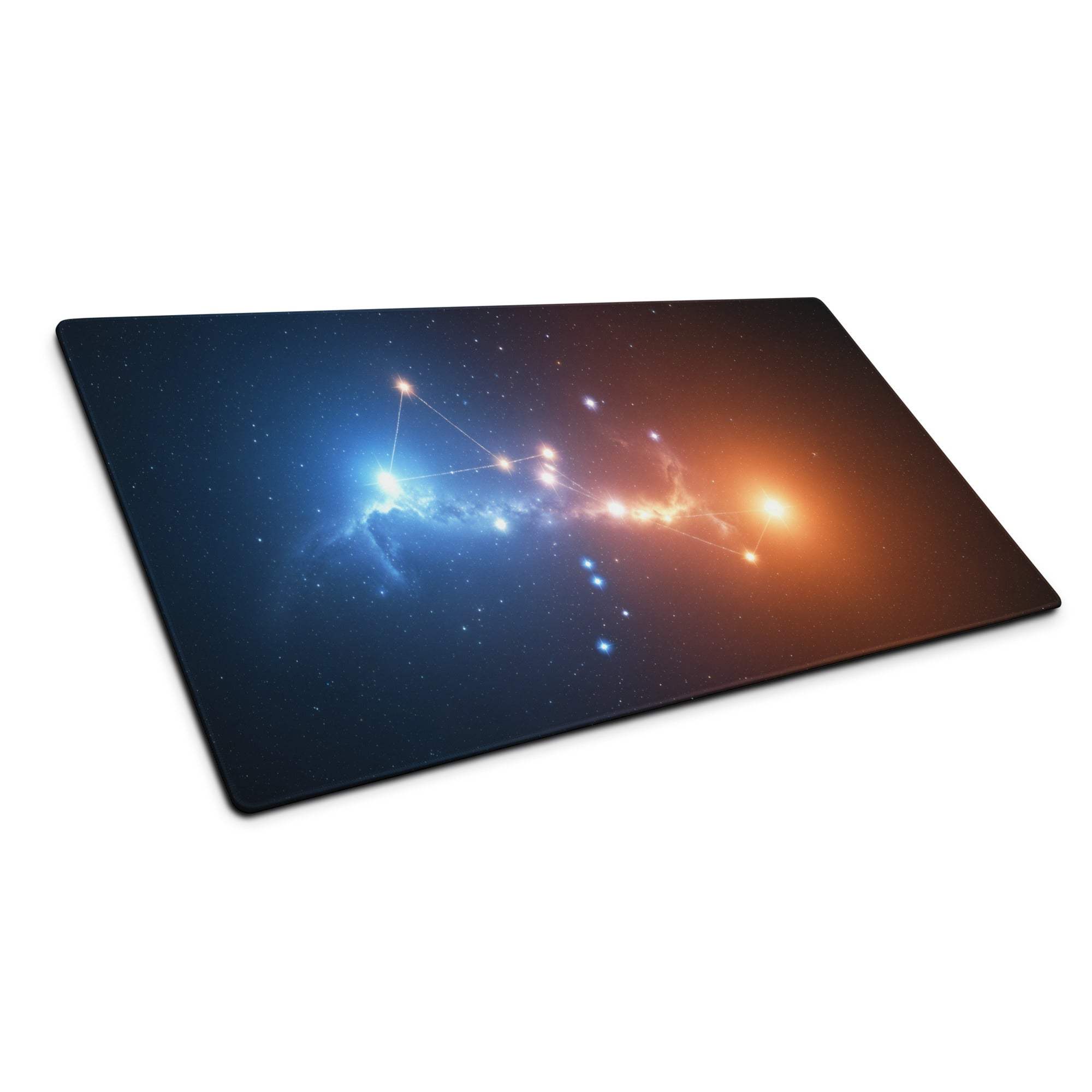 Cosmic nebula blue orange gradient cutting board with stars