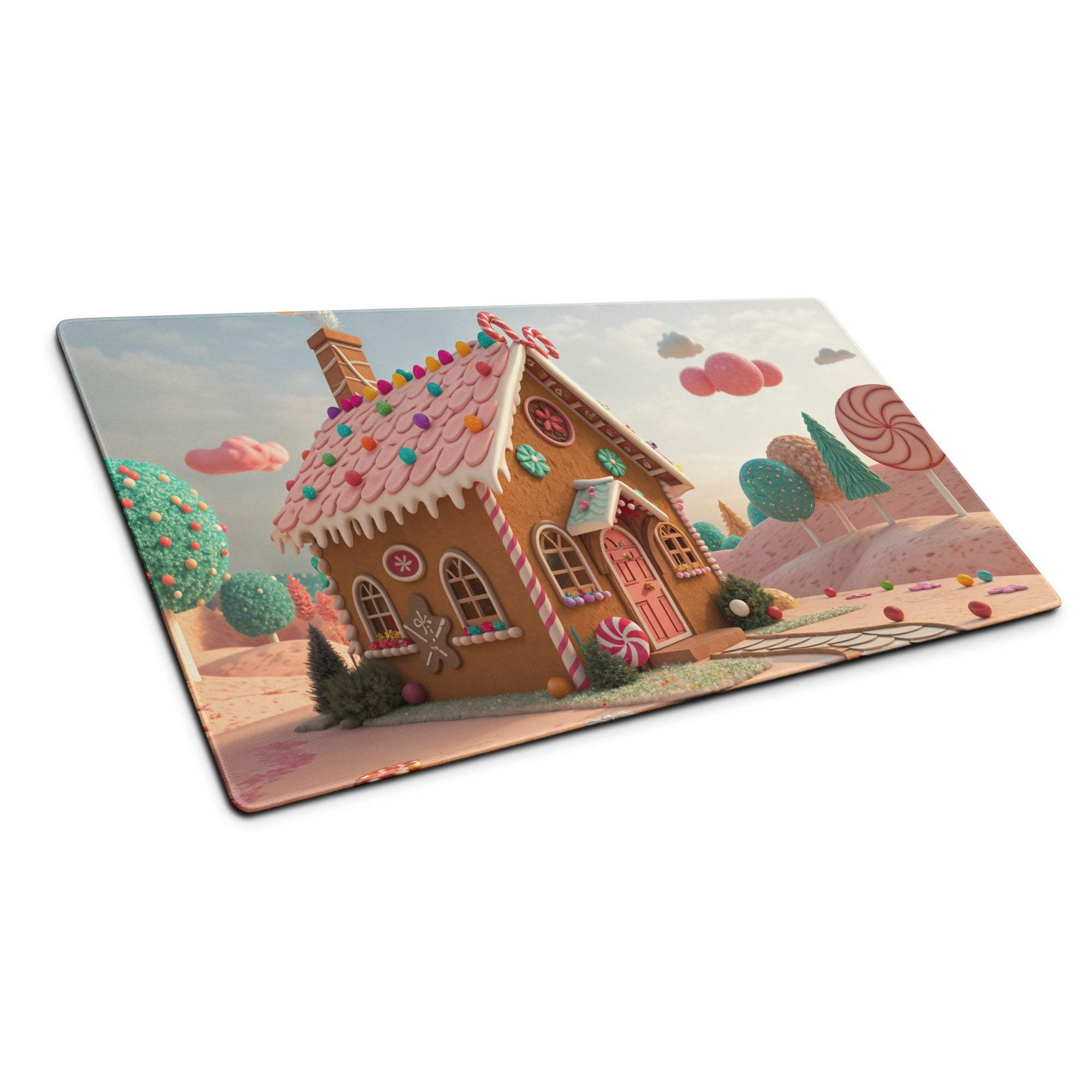 Candy Land gingerbread house cutting board mouse pad with non-slip base
