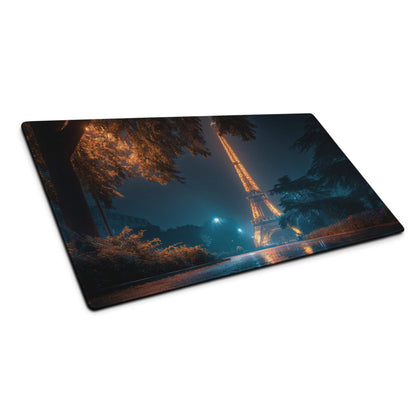 Epic Night Paris Eiffel Tower mouse pad on rectangular cutting board