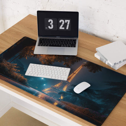 Epic Night Paris Eiffel Tower moody blue orange gaming mouse pad