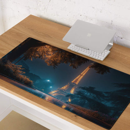 Epic Night Paris Eiffel Tower moody blue orange gaming mousepad